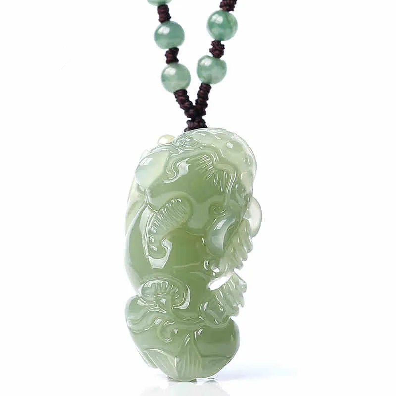 

Natural hetian jade handcarved brave troops pendant simple retro pendant temperament jewellery fashion for women men