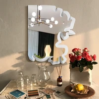 nordic wall mirror irregular acrylic bathroom bedroom aesthetic luxury macrame creative decor vanity espelho adesivo dorm decor