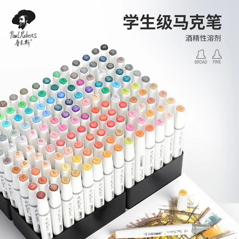 

Paul Rubens 80 Colors Sketch Art Marker Pen Double Tips Alcoholic Pens For Artist Manga Markers Profession Art Supplies School