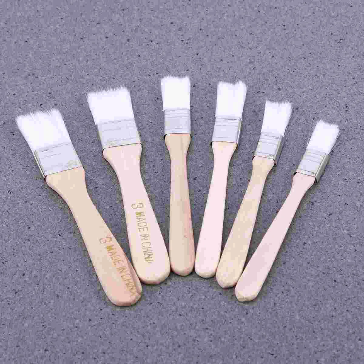 

6pcs Professional Chip Brushes Wooden Handle Painting Brushes for Wall Furniture Painting Gesso Glues Stains Acrylics