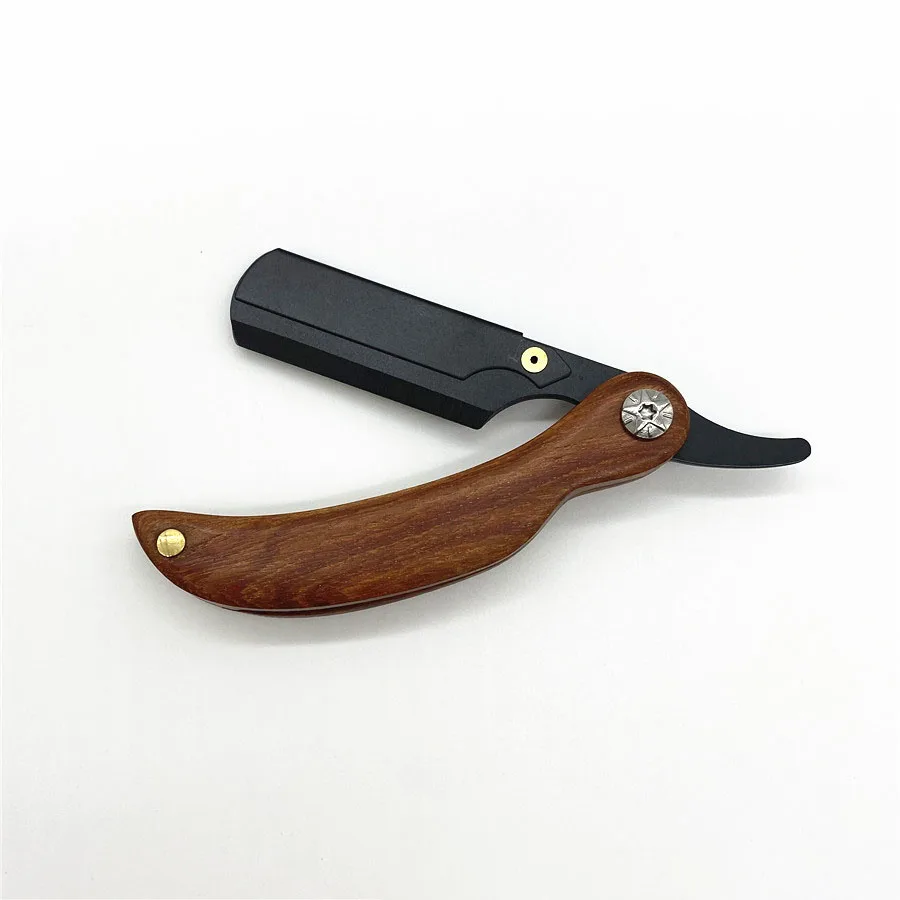 Мужская Компактная ручная мини-бритва с прямым краем из нержавеющей стали