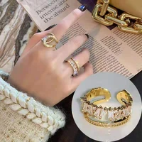 adjustable index finger open ring woman fashion personality ins retro gothic anillos with the shape of luxury korean jewelry