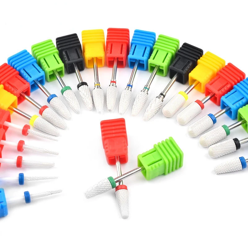 

Ceramic Milling Cutter Manicure Nail Drill Bits Electric Files Pink Blue Grinding Mills Burr Accessories
