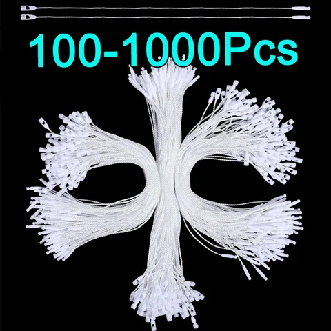 Черно-белая подвесная бирка, защелка-петля, застежка-крючок, галстук для одежды, ценник, подвесной 20 см, 7,8 дюйма, 100-1000 шт.