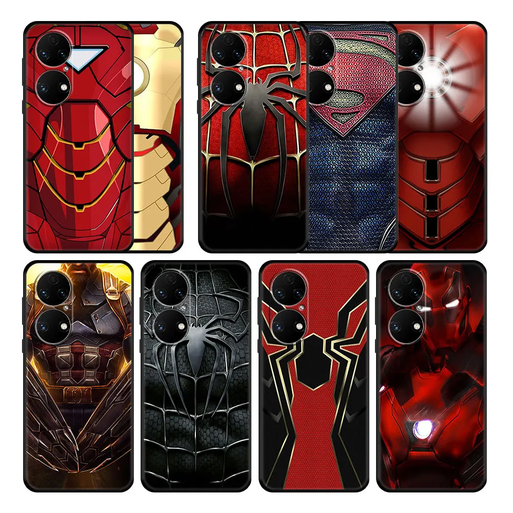 

Silicone Venom Iron Man The Avengers Case for Huawei P20 Pro Nova 5T 9 SE P30 P50 P40 Lite Y7 7i Y9 E Protection Print Celular