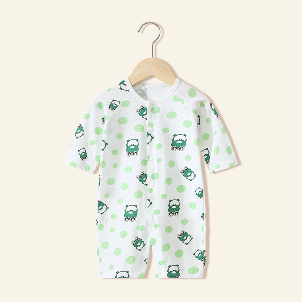 Летний комбинезон для младенцев на тонком белье с длинным рукавом для весны, обеспечивающий кондиционирование воздуха и дышащую одежду для возраста от 0 до 2 лет.