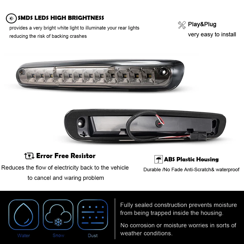 Для Hummer H3T 2009-2010 GMC Sierra 1500 1500HD 2500 3500 2500HD 3500HD третий стоп-сигнал стояночный фонарь с