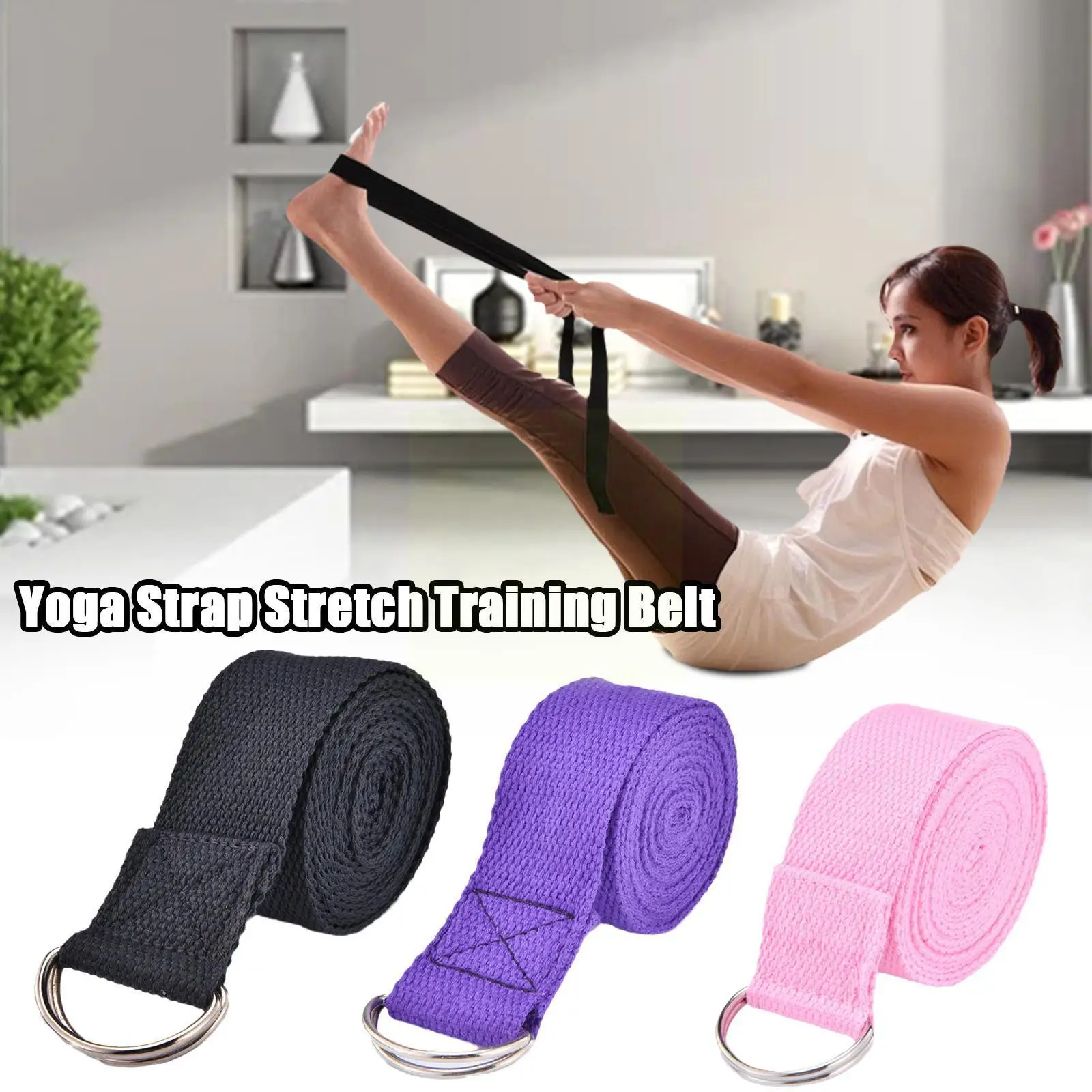 

Yoga Strap Durable Cotton Exercise Straps Adjustable D-ring Buckle Gives Flexibility For Yoga Stretching Pilates Accessorie U2u2