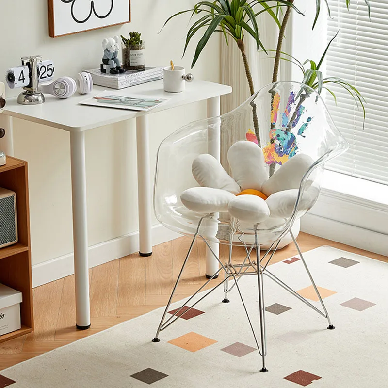 Пластиковые модные обеденные стулья прозрачные в скандинавском стиле для