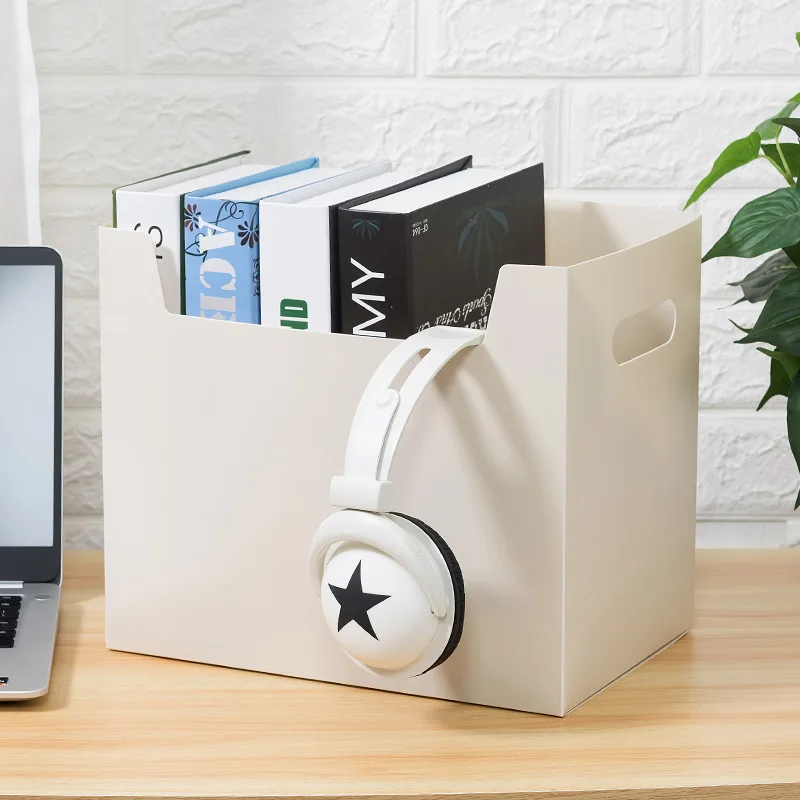 

Многофункциональная утолщенная настольная коробка для хранения, простой органайзер для офисных магазинов, полипропиленовая пластиковая матовая корзина для хранения книг