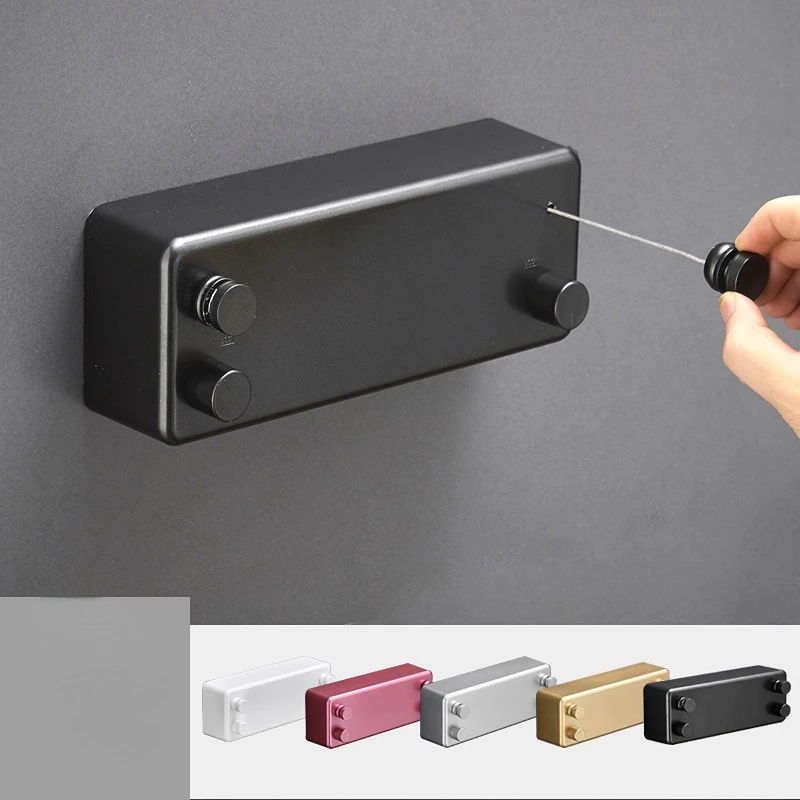 

Clothesline Laundry Stainless Drying Line Rope,wall Double Retractable With Space-saver Adjustable Mounted Steel Line
