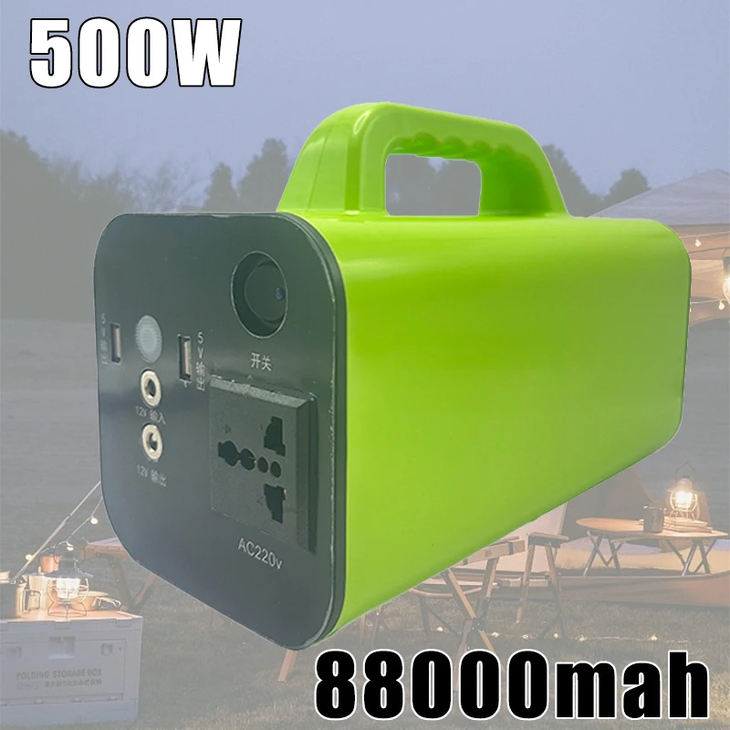 

500W Portable Power Station Solar Generator 110V-240V AC Energy Storage Supply Battery for Outdoor Camping Campervan Drone RV