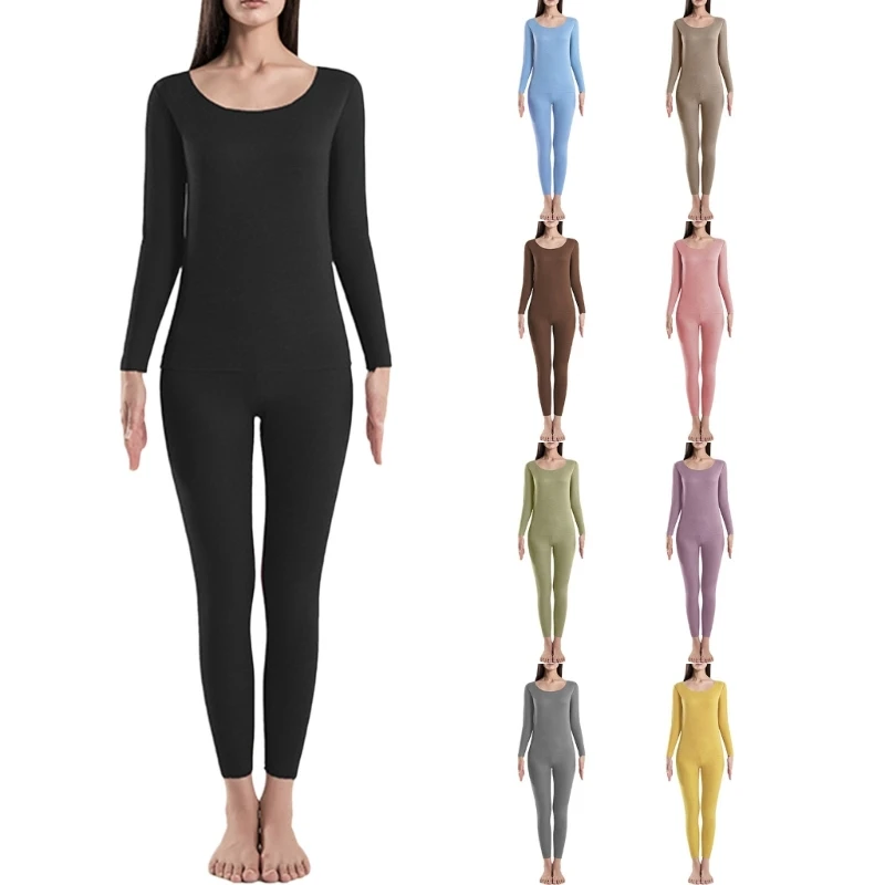 

95AB Женский комплект термобелья с зимними тенденциями, длинные кальсоны, базовые слои на флисовой подкладке