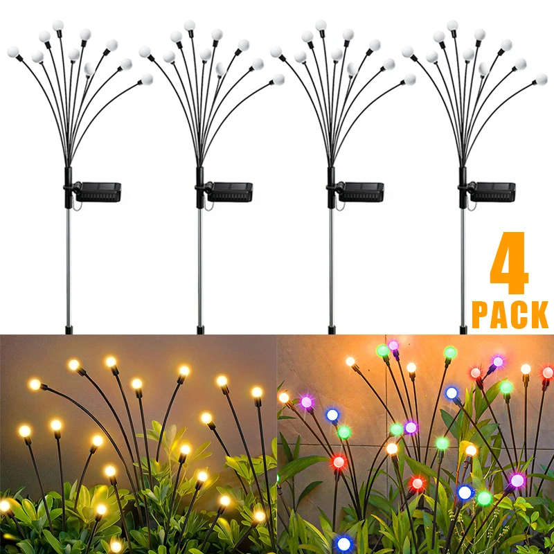 

Light Garden Waterproof Lamp Outdoor Patio Solar Yard Decor Pathway Lights Lawn Walkway Solar Firefly Balcony