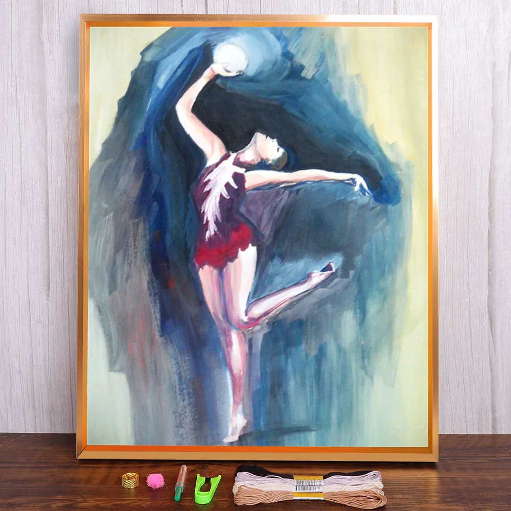 

Ballet Girl Fairy Ange Printed Water-Soluble Canvas 11CT Cross Stitch Complete Kit Embroidery DMC Threads Wholesale