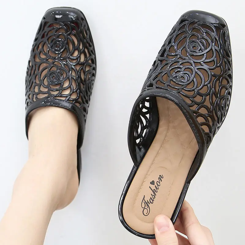 

New Women Flip Flops Slippers 2022 Summer Beach Jelly Slides Mules Home Female Gold Slip On Lady Casual Wedge Shoes Mujer