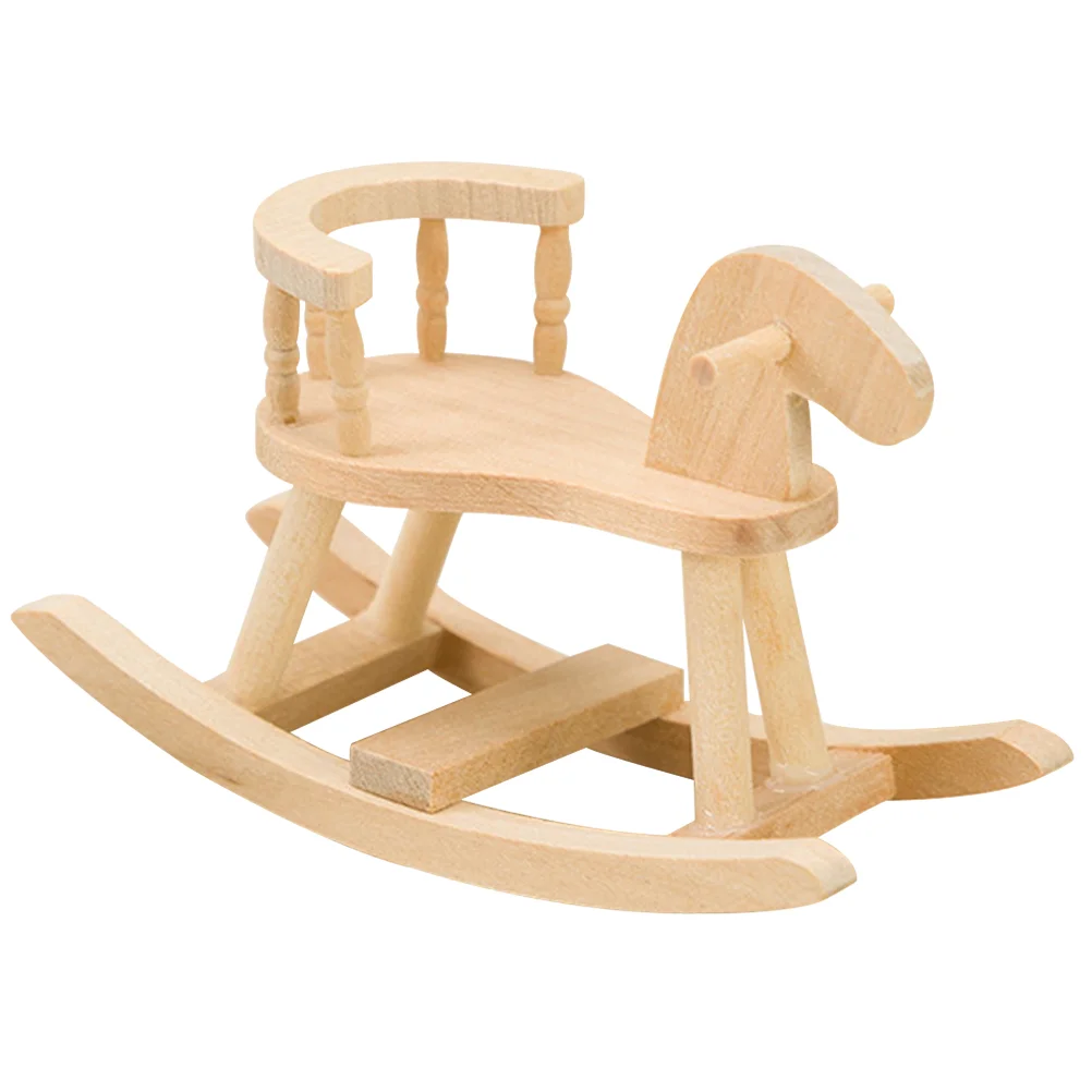 

House Chair Model Mini Accessory Wooden Miniature Furniture Layout Prop Horse