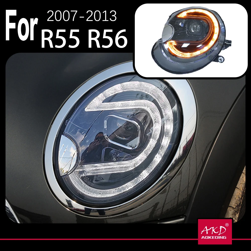 

AKD Car Model Head Lamp for MINI R55 Headlights 2007-2013 R56 LED Headlight F58 F57 Cooper DRL LED Projector Beam Accessories