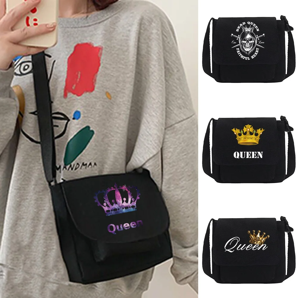 

Canvas Shoulder Messenger Bag King Series Print Crossbody Bags Casual Wild Large Capacity Diagonal Pack Version Phone Key Packs