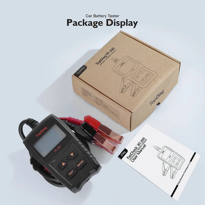 Тестер автомобильного аккумулятора Topdiag TP200 диагностическая система запуска