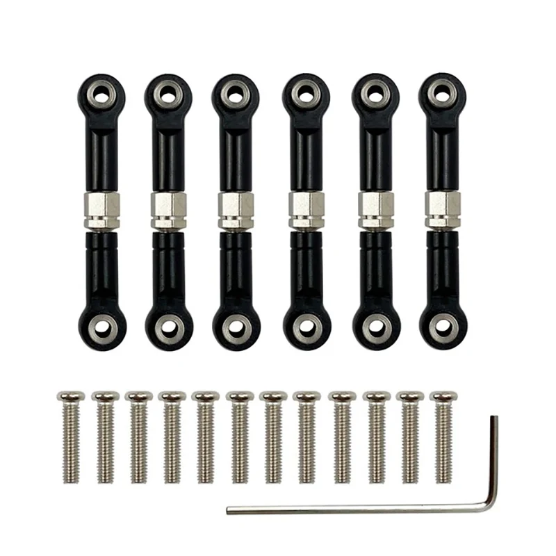 

6Pcs Adjustable for Wltoys 1/18 A949 A959 A969 A979 K929 Aluminum Upgrade Spare Parts Metal Linkage Pull Rod Servo Link A959-B