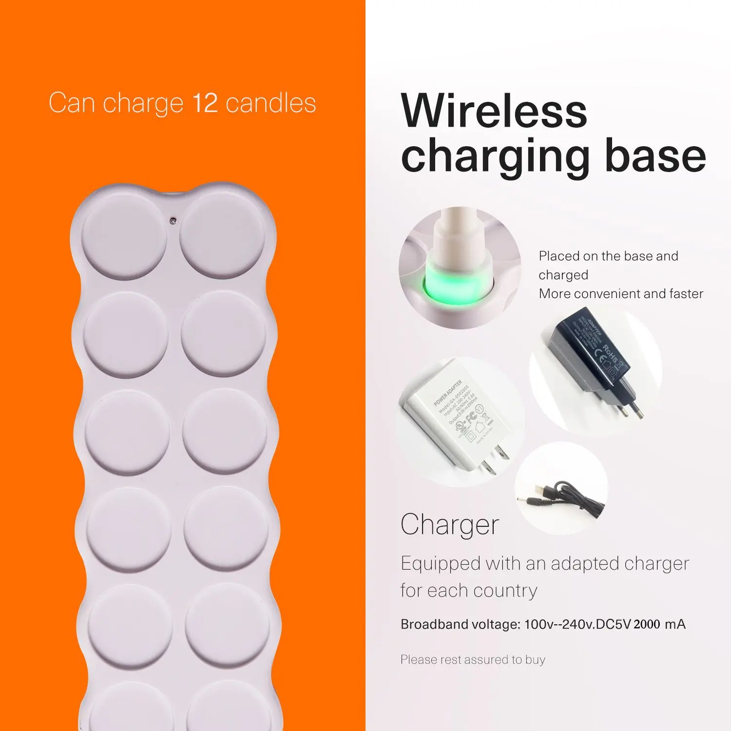 Набор из 12 светодиодных свечей с дистанционным управлением и беспроводной