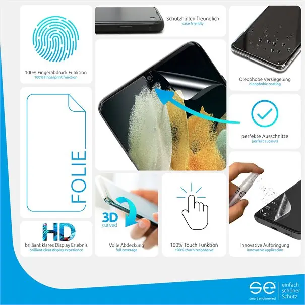 2x3D smart engineering screen protector for Samsung Galaxy S21 + transparent |