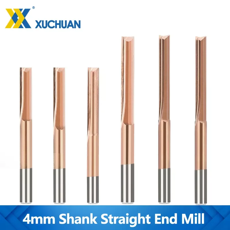 

4/6mm Shank Straight Slot Milling Cutter 2 Flute Router Bit TiCN Coated Carbide End Mill CNC Machining Milling Tool