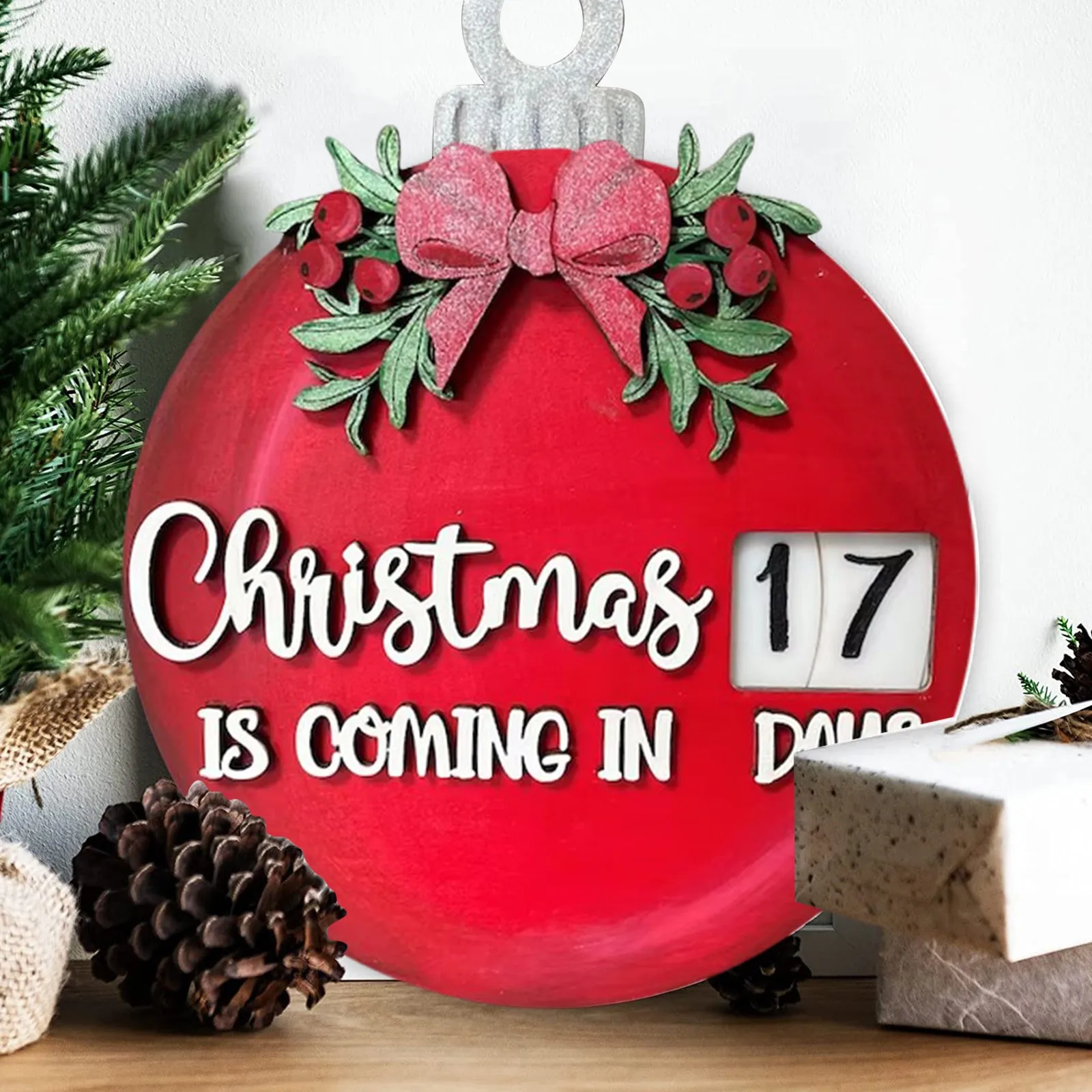

Hanging Christmas Calendar 25 Days Wooden Christmas Listing Front Door / Wall Decoration 2022 Summer Decorations for Home