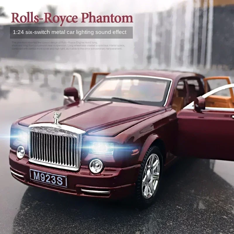 Модель автомобиля из сплава в масштабе 1:24 Rolls Royce Phantom металлическая Игрушечная