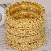 4pcslot indian gold bracelets charm bracelets for women jewelry african dubai luxury adjustable accessoires 24k gold plated