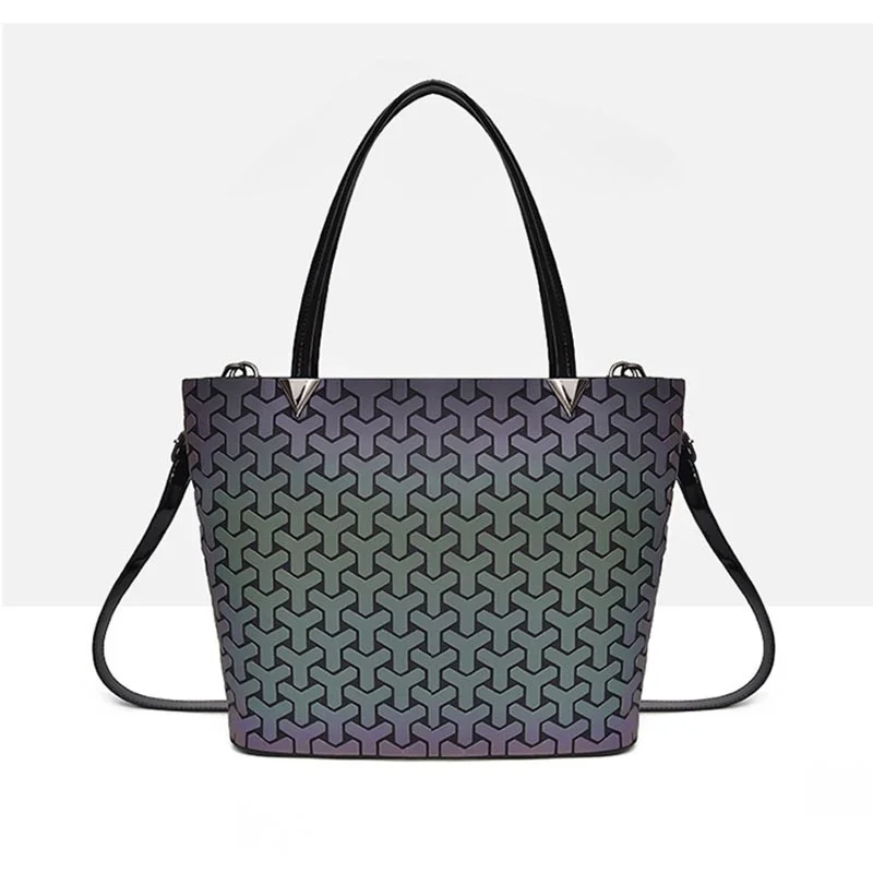 

Прямая поставка, женская сумка, светящаяся сумка, портфель, Алмазный тоут, геометрические стеганые сумки на плечо, лазерные простые складные сумки, bolso