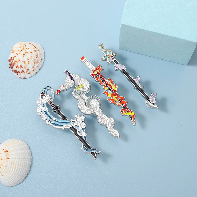 

Demon Slayer Lapel Pins Japanese Anime Badges on Backpack Decorative Enamel Pins Brooch for Clothes Weapon Jewelry Accessories