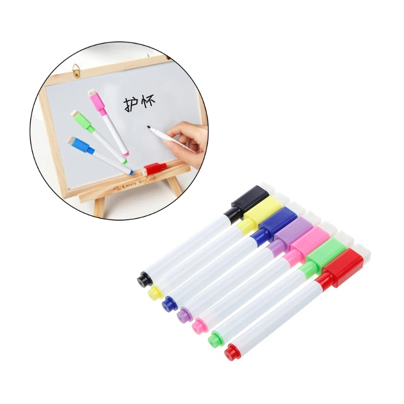 L21B 5Pcs Whiteboard Pen Erasable Dry White Board Markers Black Ink Fine Size Nip |