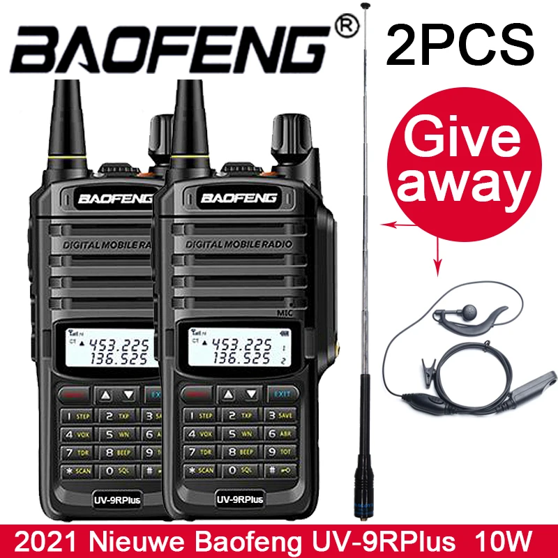 

Портативная рация Baofeng UV-9R Plus, Портативная радиостанция высокой мощности, IP68, УКВ, УВЧ, Uv9R Plus, 2 шт.