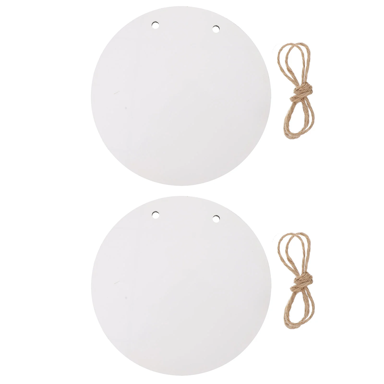

2pcs Wooden Circle Sign Unfinished Hanging Wood Sign Sublimation Blank Cutouts Decorative Round Wood Plaques with Rope for