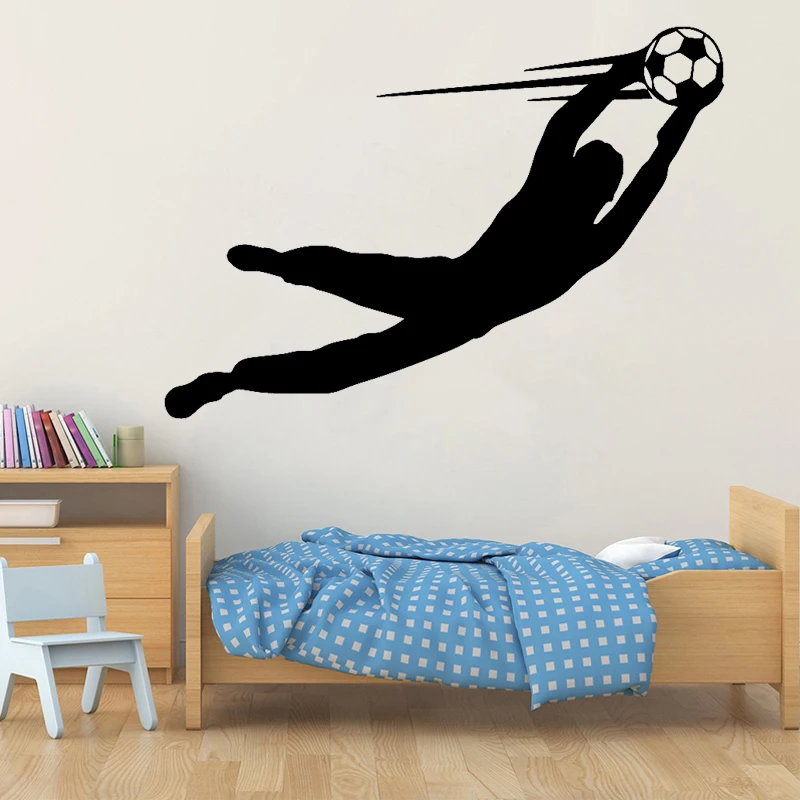 

Football Player Wall Sticker Goalkeeper Vinyl Decal Kids Boys Room Decoration Bedroom Living Room Decor Soccer Home Art Mural