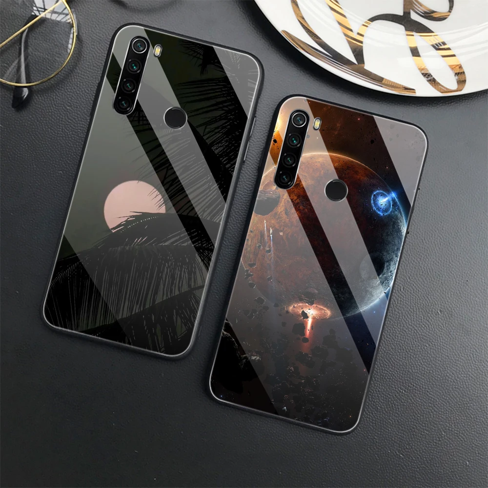 

Cosmic Earth Moon Case for Redmi 9S 6A 7A 8A 8T 9A 9C 9T Note 11S 5G 11 6 7 8 9 10 Pro Max Luxury Tempered Glass Cover Fundas