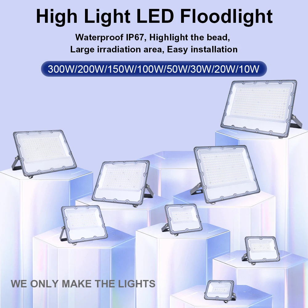 Светодиодный мощный прожектор AC220V10W-300W заводское освещение двора IP67