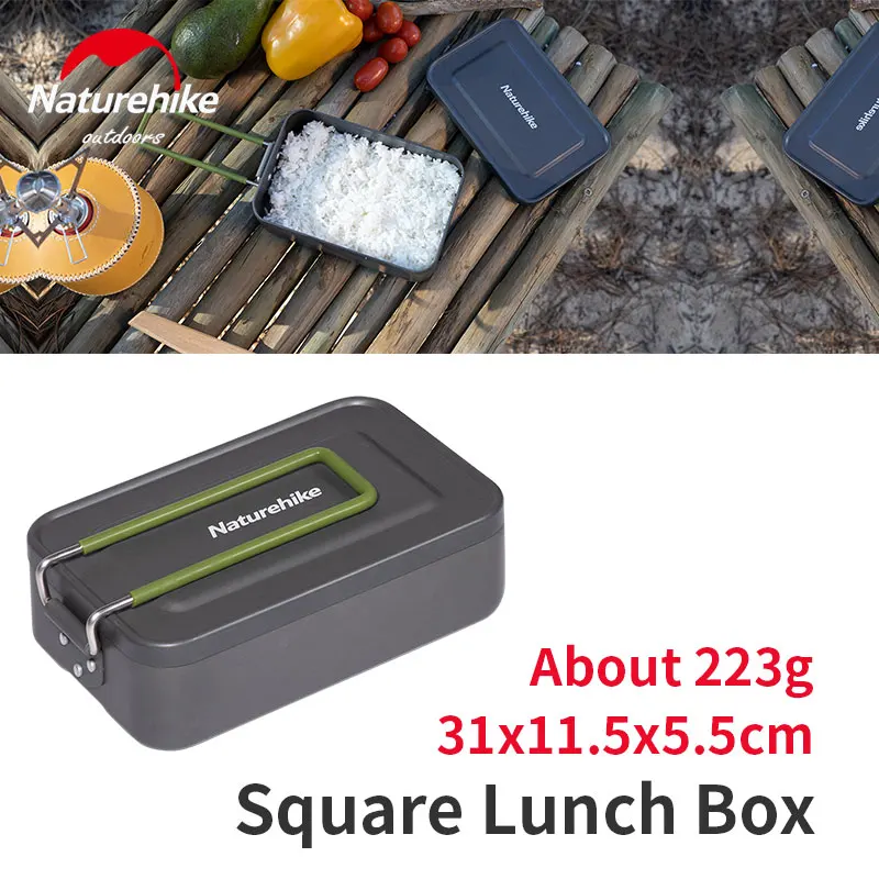 

Naturehike Outdoor Aluminum Alloy Lunch Box Portable Foldable Handle Camping Hiking Picnic Heating Cooking Outdoor Tableware