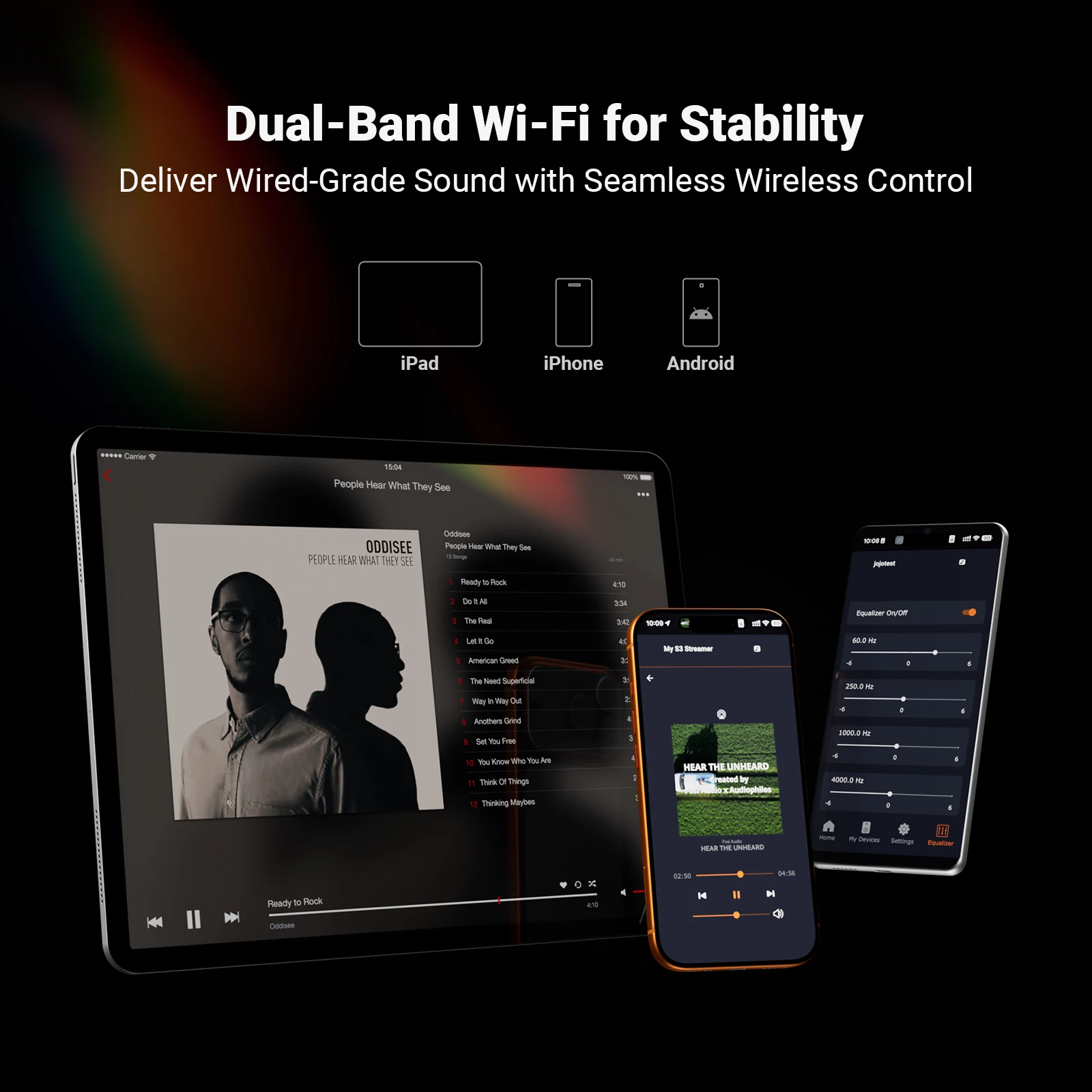 Фото Музыкальный стример Fosi Audio S3 HiFi с Bluetooth 5.3, ЦАП AKM4493SEQ, предусилителем и поддержкой сетевого воспроизведения музыки, совместимый с AirPlay2 и Google Cast. №5