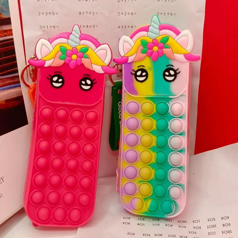 Pop-сумка чехол для карандаша Kawaii силиконовый бумажник сумки пуш-пузырьки