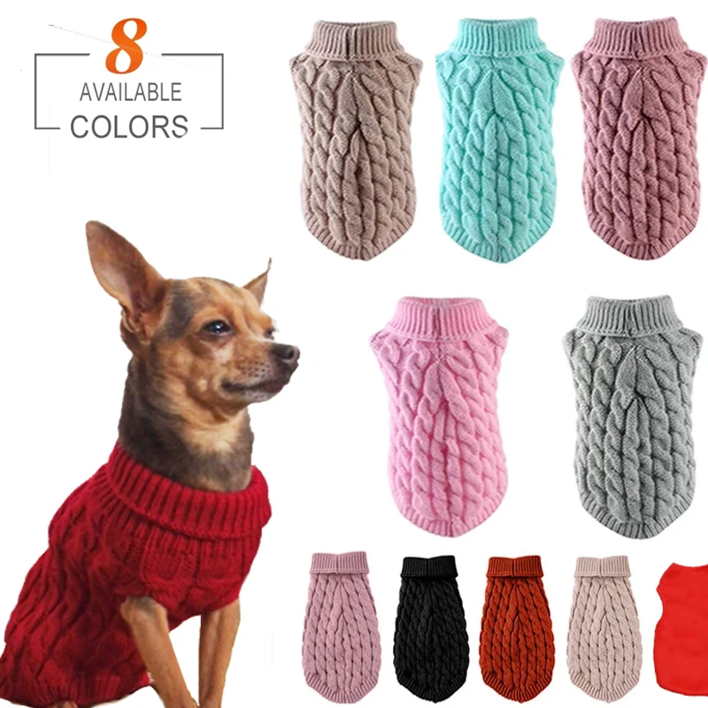 

Winter Warm Dog Sweater Pet Cat Clothes Small and Medium Dog Chihuahua Yorkshire French Bulldog Knit Warm Vest Puppy Jacket Coat