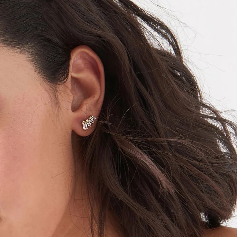 

S925 Silver Unique Shape Small Crown Exquisite Elegant Earrings Women's Fashion Jewelry Trend Ins Same Style Earrings Gifts