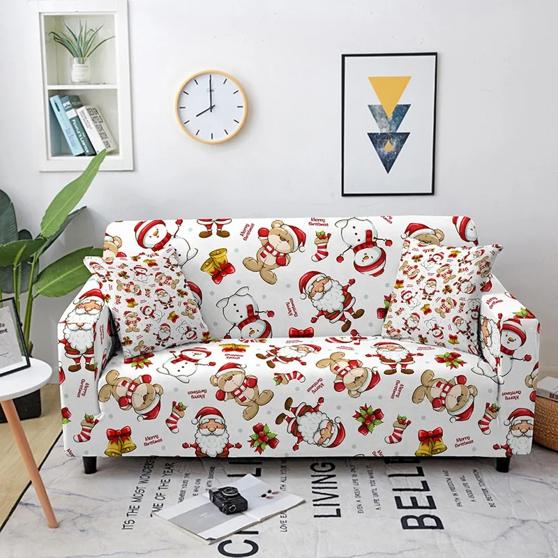 

Cartoon Cute Christmas Pattern Print Sofa Cover All Inclusive Stretch Couch Cover Sectional Sofa L Shape Sofa Universal Bean Bag