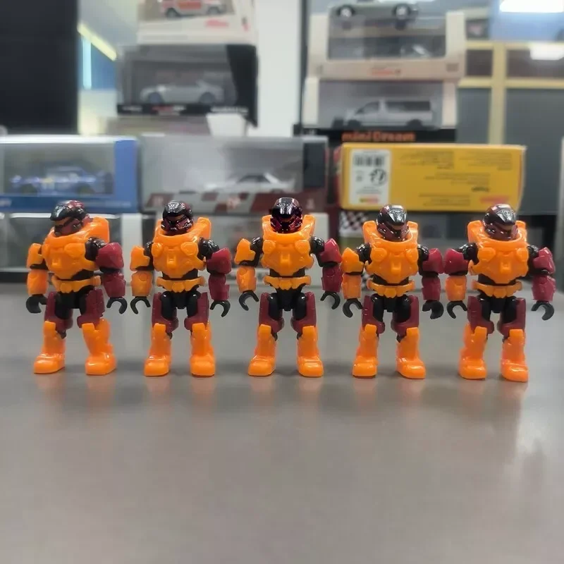5 шт./компл. MEGA CONSTRUX INFINITE ОРАНЖЕВЫЙ КРАСНЫЙ ФИГУРКА ANUBIS UNSC SPARTAN HDP54