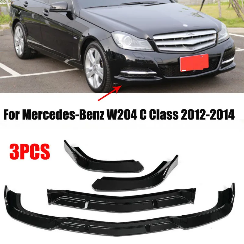 

Сплиттер для переднего бампера Mercedes-Benz W204 C Class 2012-2014, 3 шт.