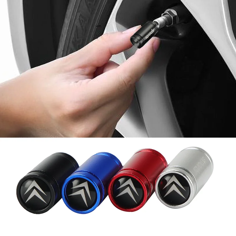 

4PCS Car Sport Wheel Tire Valve Caps Cover For Citroen C4 C3 C5 C6 Berlingo C4L Picasso C3-XR C4 Auto Accessories
