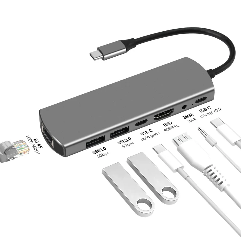 

Распродажа Многофункциональный Тип c Pd Быстрая зарядка 8 In1multi Usb-c концентратор для Macbook Pro ноутбуки