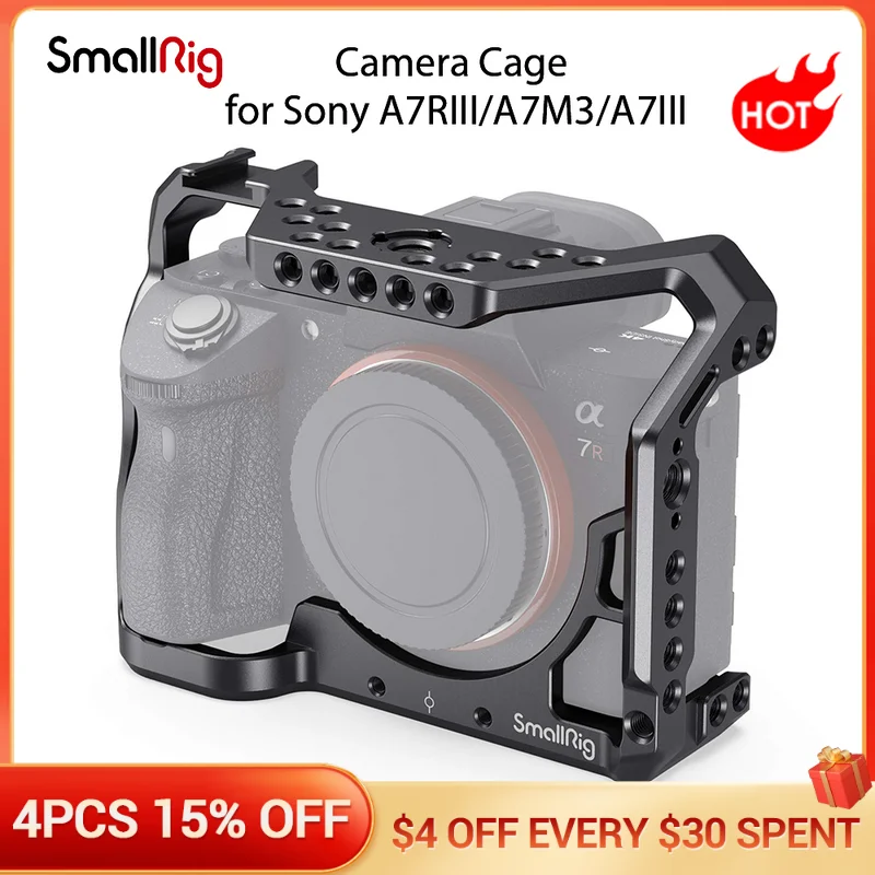 

Корпус SmallRig для камеры Sony A7RIII/A7M3/A7III/A73/A7R3, встроенный НАТО рельс с башмаком для монитора Magic Arm, микрофон 2087C